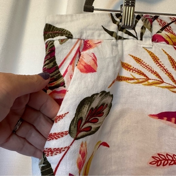 Old Navy Shorts Womens 18 Multicolor Floral Linen Blend Everyday Short Preppy - Picture 3 of 11